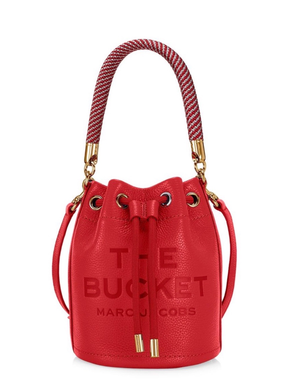 NWT Marc Jacobs Red Leather Bucket Hobo with Braided Handle